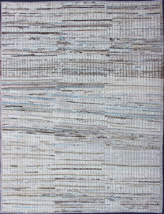 Variegated Taupe and Gray Casual Modern Rug with Combination Hi - Low Texture Casual Modern Hi and low piled rug with checkerboard design in muted taupe, rug AFG - 33304, country of origin / type: Afghanistan / Kilim This Casual modern rug fe... - Keivan Woven ArtsAFG - 33304 - 13840
