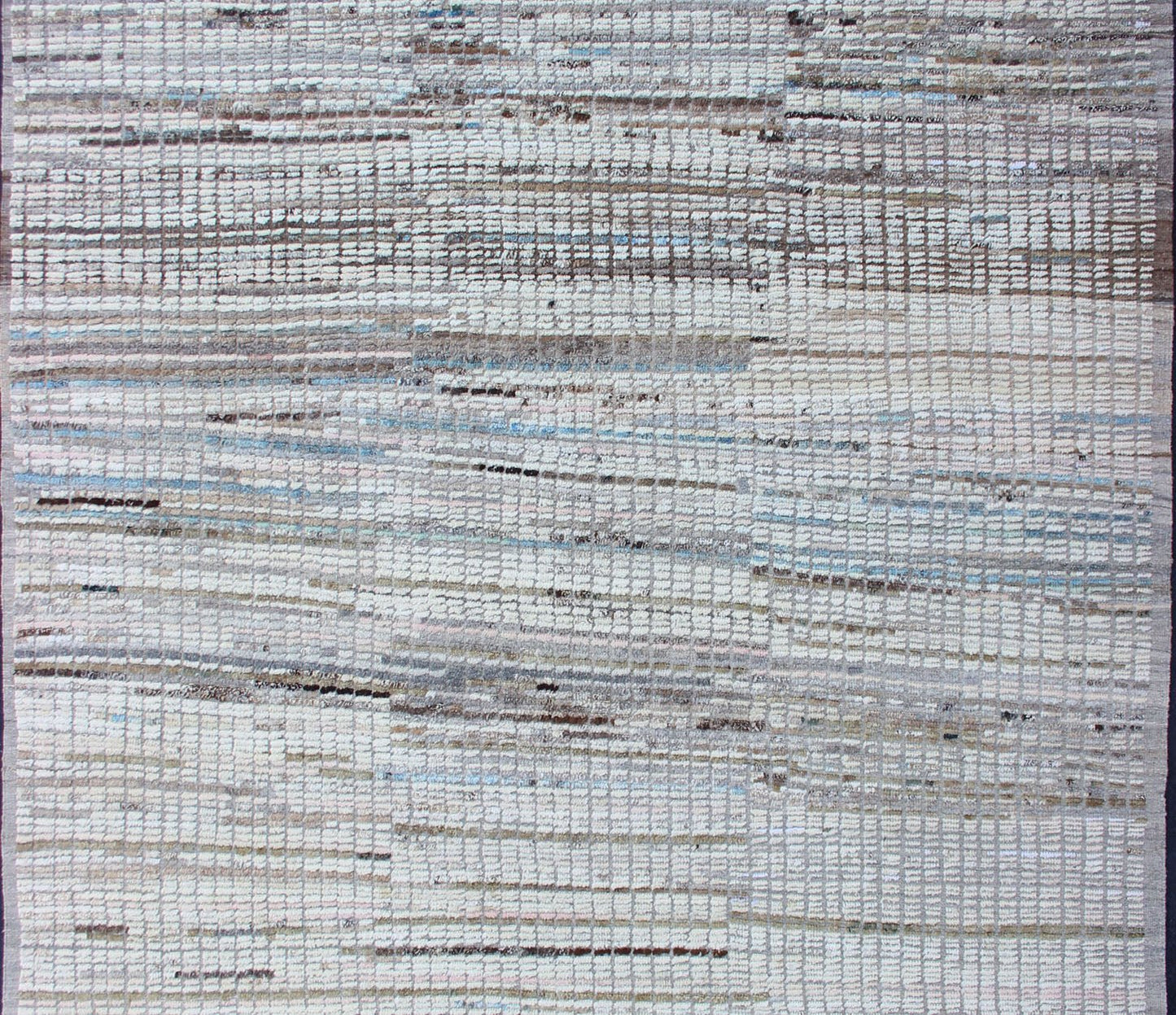 Variegated Taupe and Gray Casual Modern Rug with Combination Hi - Low Texture Casual Modern Hi and low piled rug with checkerboard design in muted taupe, rug AFG - 33304, country of origin / type: Afghanistan / Kilim This Casual modern rug fe... - Keivan Woven ArtsAFG - 33304 - 13840Rug