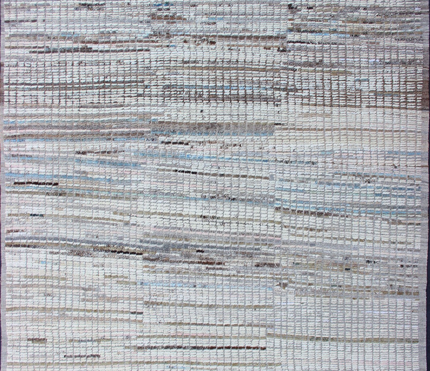 Variegated Taupe and Gray Casual Modern Rug with Combination Hi - Low Texture Casual Modern Hi and low piled rug with checkerboard design in muted taupe, rug AFG - 33304, country of origin / type: Afghanistan / Kilim This Casual modern rug fe... - Keivan Woven ArtsAFG - 33304 - 13840Rug