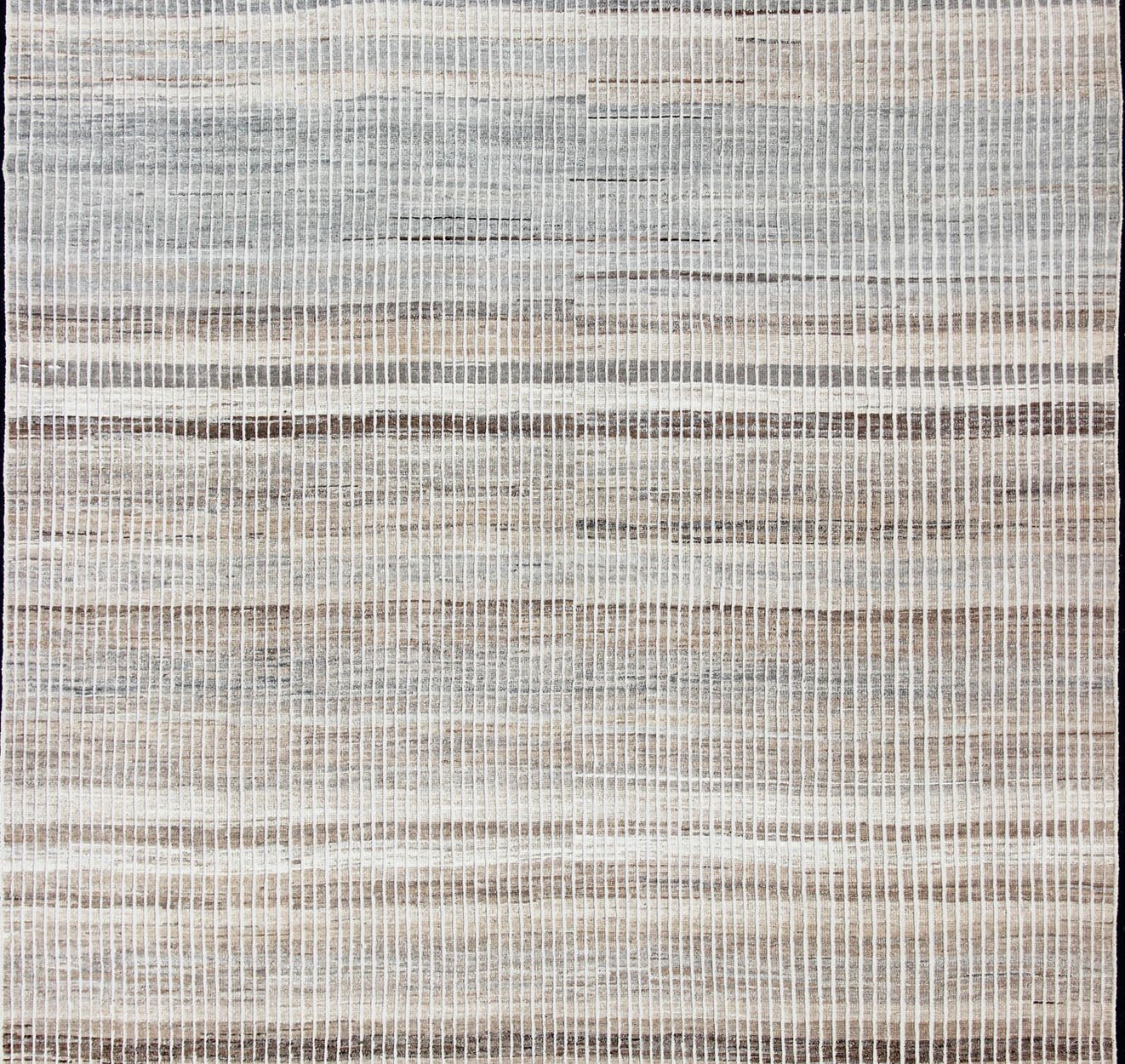 Muted Taupe and Gray Casual Modern Rug with Combination of Kilim/Piled Modern Kilim - piled rug with checkerboard design in muted taupe gray and creams, rug AFG - 33307, country of origin / type: Afghanistan / Kilim, condition: new This brand... - Keivan Woven ArtsAFG - 33307 - 13844Rug