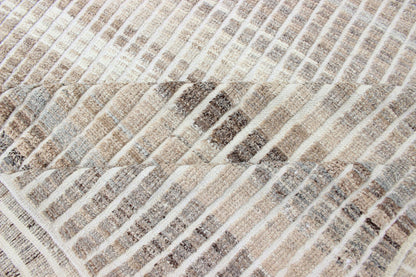 Muted Taupe and Gray Casual Modern Rug with Combination of Kilim/Piled Modern Kilim - piled rug with checkerboard design in muted taupe gray and creams, rug AFG - 33307, country of origin / type: Afghanistan / Kilim, condition: new This brand... - Keivan Woven ArtsAFG - 33307 - 13844Rug