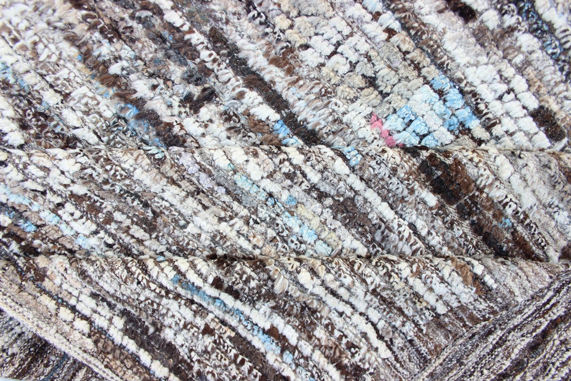 Neutrals, Charcoal, Gray and Brown Diamond Afghan Modern Geometric Design Rug Modern and casual rug. Neutrals, charcoal, gray, blue and brown tribal Afghan Modern Kilim Geometric design. Rug AFG - 33309, country of origin / type: Afghanistan / ru... - Keivan Woven ArtsAFG - 33309 - 13848Rug