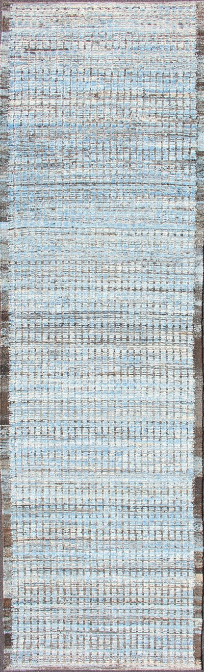 All - Over Modern Rug Subdued Design in Blue Tones Neutral tone rug with Moroccan free - flowing tribal design, rug AFG - 33315, country of origin / type: Afghanistan The subdued design of this piled rug makes it perfect for modern and casual ... - Keivan Woven ArtsAFG - 33315 - 13860Rug