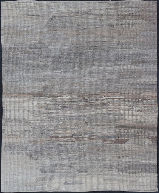Casual Modern Rug in Neutral and Silver Gray Tones with Subdued Design Neutral tone rug with casual modern free - flowing design. Keivan Woven Arts / rug AFG - 36092, country of origin / type: Afghanistan / Casual modern design/ modern casual ... - Keivan Woven ArtsAFG - 36092 - 5748 - 16706Rug