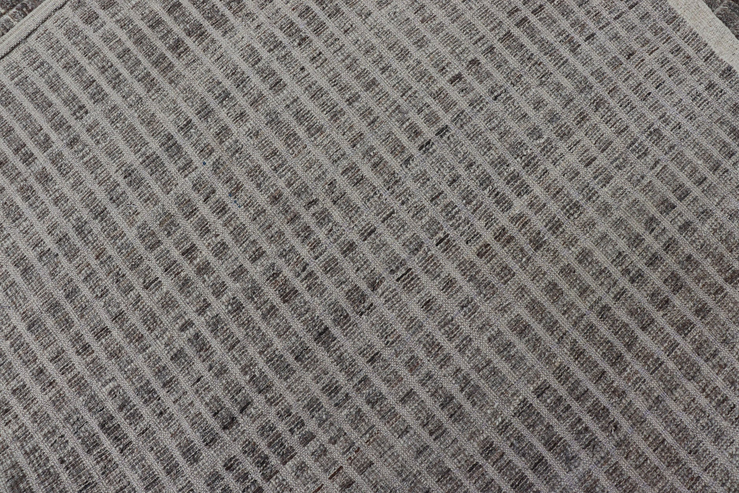 Muted Dark Gray Casual Modern Rug with High and Low Textured Pile Modern Kilim - piled rug with checkerboard design in gray. Keivan Woven Arts / rug AFG - 36093, country of origin / type: Afghanistan / Kilim, condition: new This brand new rug fea... - Keivan Woven ArtsAFG - 36093 - 5558 - 16712Rug
