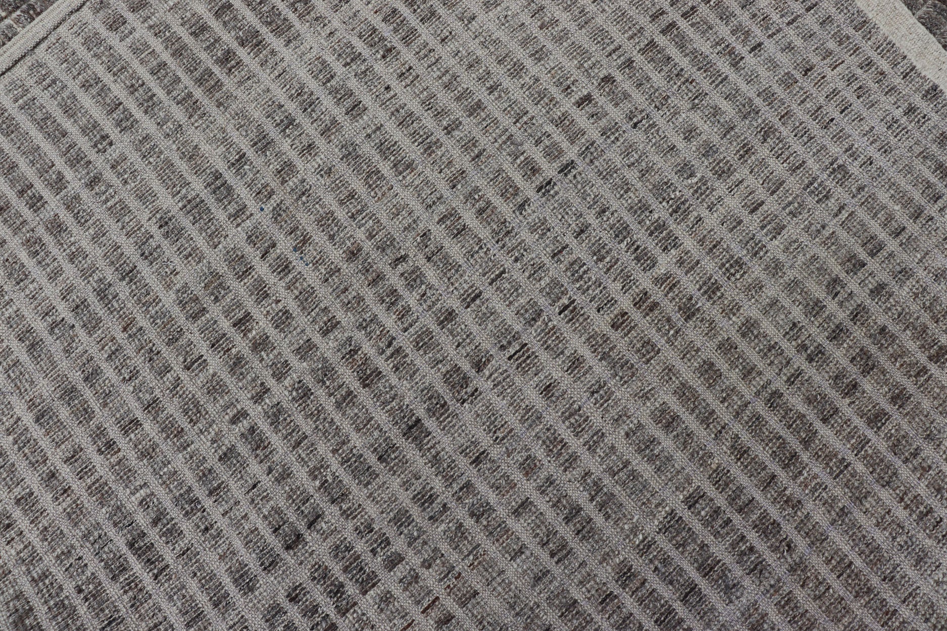 Muted Dark Gray Casual Modern Rug with High and Low Textured Pile Modern Kilim - piled rug with checkerboard design in gray. Keivan Woven Arts / rug AFG - 36093, country of origin / type: Afghanistan / Kilim, condition: new This brand new rug fea... - Keivan Woven ArtsAFG - 36093 - 5558 - 16712Rug