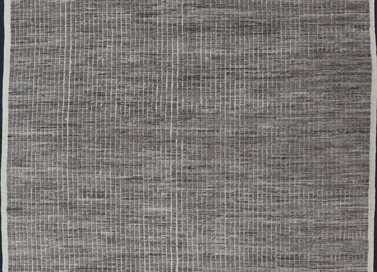 Muted Dark Gray Casual Modern Rug with High and Low Textured Pile Modern Kilim - piled rug with checkerboard design in gray. Keivan Woven Arts / rug AFG - 36093, country of origin / type: Afghanistan / Kilim, condition: new This brand new rug fea... - Keivan Woven ArtsAFG - 36093 - 5558 - 16712Rug