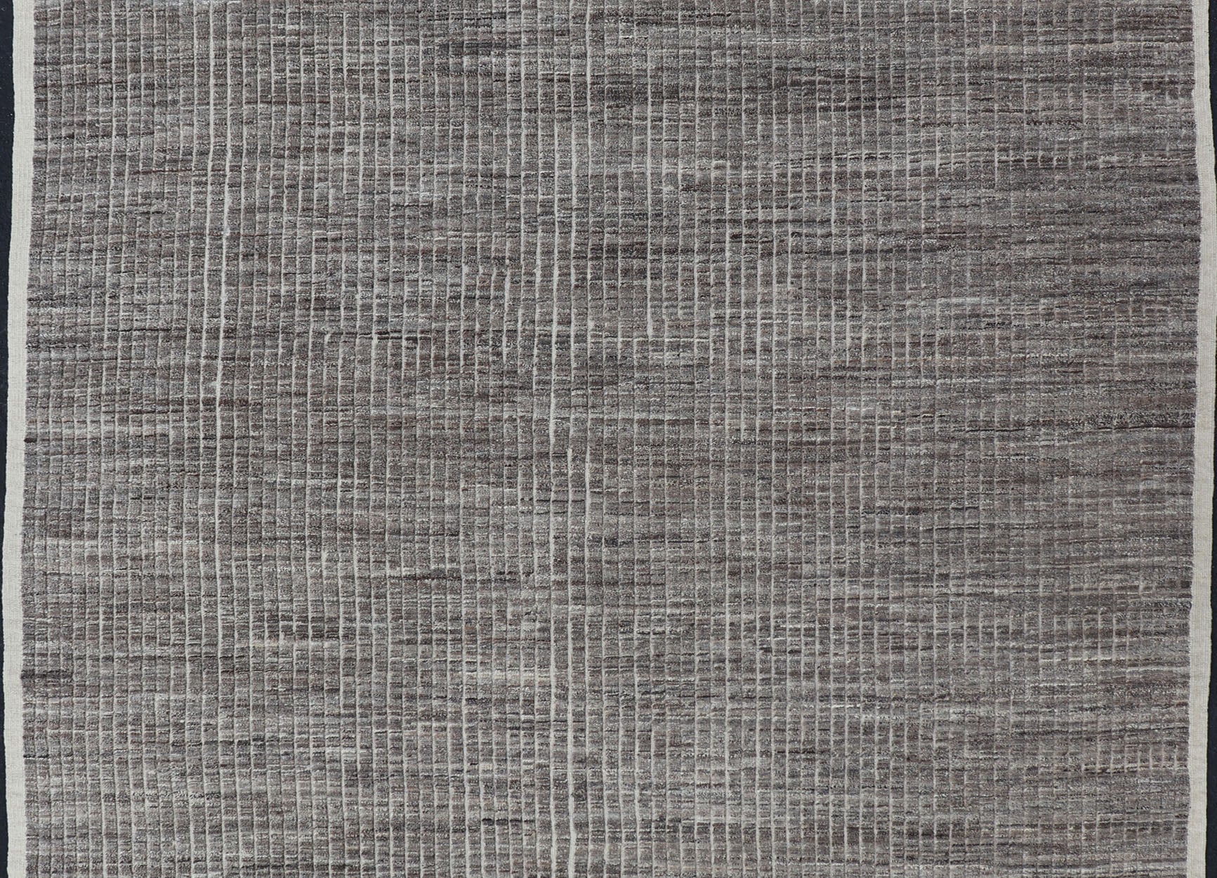Muted Dark Gray Casual Modern Rug with High and Low Textured Pile Modern Kilim - piled rug with checkerboard design in gray. Keivan Woven Arts / rug AFG - 36093, country of origin / type: Afghanistan / Kilim, condition: new This brand new rug fea... - Keivan Woven ArtsAFG - 36093 - 5558 - 16712Rug