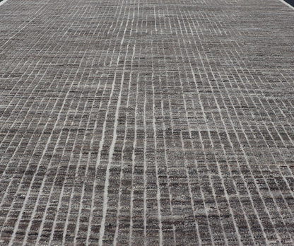 Muted Dark Gray Casual Modern Rug with High and Low Textured Pile Modern Kilim - piled rug with checkerboard design in gray. Keivan Woven Arts / rug AFG - 36093, country of origin / type: Afghanistan / Kilim, condition: new This brand new rug fea... - Keivan Woven ArtsAFG - 36093 - 5558 - 16712Rug