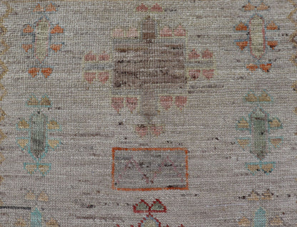 Modern Casual Piled Runner in Color and Minimalist Modern Tribal Design Modern piled runner with ivory/creamy background color and variation of vivid accent colors, rug AFG - 36090, Keivan Woven Arts country of origin / type: Afghanistan / Piled, ... - Keivan Woven ArtsAFG - 36094 - 5944 - 16718Rug
