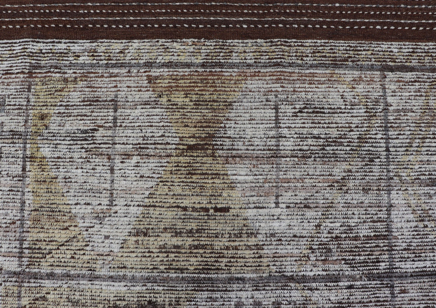 Tribal Hand Knotted Moroccan with Modern Design in Cream and Earth Tones Cream, soft gold, andbrown rug with modern casual design and natural wool, Keivan Woven Arts rug AFG - 36095, country of origin / type: Afghanistan / Modern, This New ... - Keivan Woven ArtsAFG - 36095 - 5769 - 16724Rug