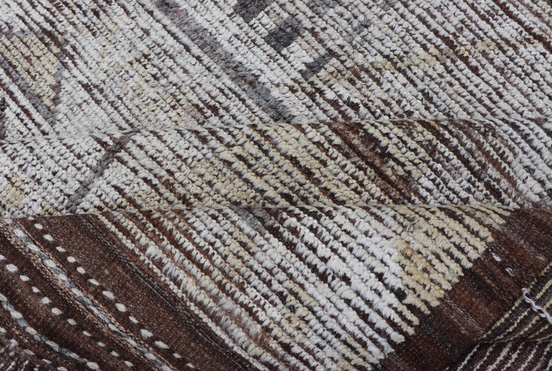 Tribal Hand Knotted Moroccan with Modern Design in Cream and Earth Tones Cream, soft gold, andbrown rug with modern casual design and natural wool, Keivan Woven Arts rug AFG - 36095, country of origin / type: Afghanistan / Modern, This New ... - Keivan Woven ArtsAFG - 36095 - 5769 - 16724Rug