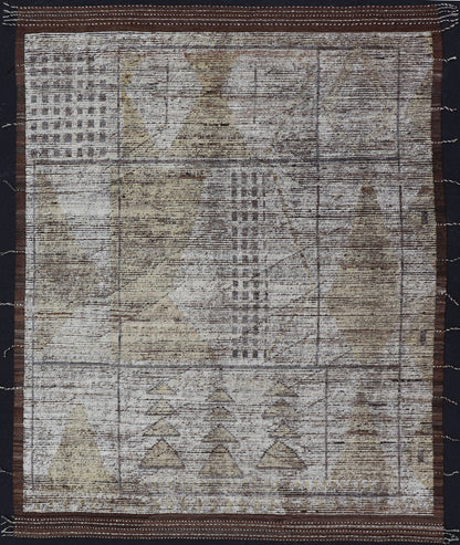 Tribal Hand Knotted Moroccan with Modern Design in Cream and Earth Tones Cream, soft gold, andbrown rug with modern casual design and natural wool, Keivan Woven Arts rug AFG - 36095, country of origin / type: Afghanistan / Modern, This New ... - Keivan Woven ArtsAFG - 36095 - 5769 - 16724Rug