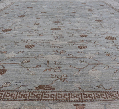 Large All - Over Design Khotan Rug in Gray Blue, Light Brown, Ivory & Taupe Large Khotan Rug with all over Pomegranate Design. Keivan Woven Arts / rug AFG - 36096, country of origin / type: Afghanistan / Khotan This Khotan features an all ove... - Keivan Woven ArtsAFG - 36096 - 5131 - 16730Rug