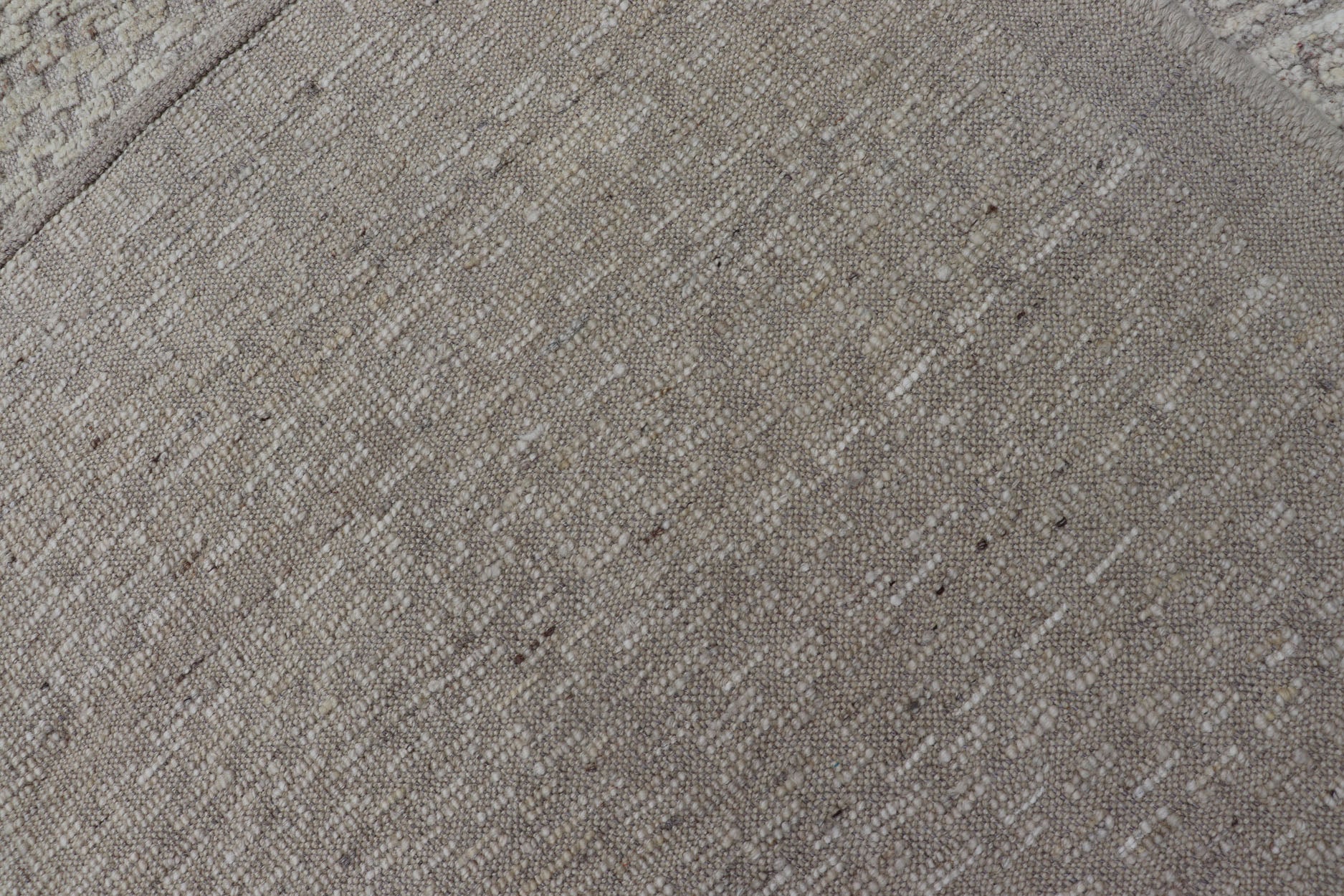 Modern Casual Piled and Kilim Runner in Cream Color and Minimalist Design Modern piled and kilim runner with creamy color and variation of random light taupe accents, Keivan Woven Arts / rug AFG - 36104, country of origin / type: Afghanistan / Pil... - Keivan Woven ArtsAFG - 36104 - 5301 - 16748Rug
