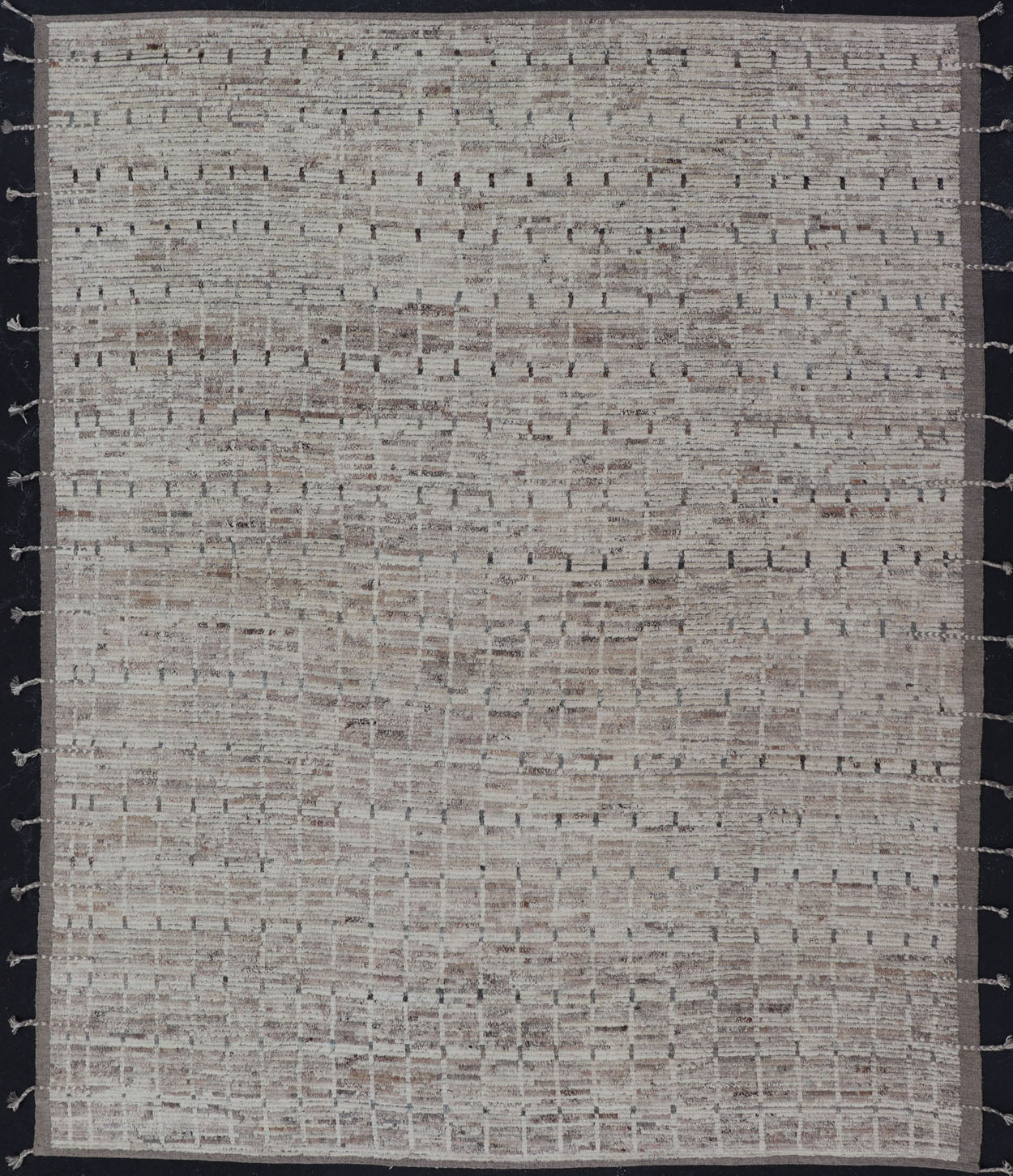 Modern Afghanistan Rug with All - Over Design in Muted Tones of Cream, Gray, Taupe Measures:9'7 x 12. Neutral tone rug with free - flowing tribal design in shades of taupe, cream, and grays. Modern Moroccan Rug with All - Over Design in Muted Tones... - Keivan Woven ArtsAFG - 36107 - 6258 - 16754Rug