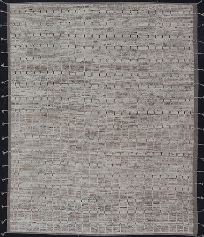 Modern Afghanistan Rug with All - Over Design in Muted Tones of Cream, Gray, Taupe Measures:9'7 x 12. Neutral tone rug with free - flowing tribal design in shades of taupe, cream, and grays. Modern Moroccan Rug with All - Over Design in Muted Tones... - Keivan Woven ArtsAFG - 36107 - 6258 - 16754Rug
