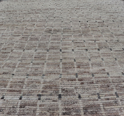 Modern Afghanistan Rug with All - Over Design in Muted Tones of Cream, Gray, Taupe Measures:9'7 x 12. Neutral tone rug with free - flowing tribal design in shades of taupe, cream, and grays. Modern Moroccan Rug with All - Over Design in Muted Tones... - Keivan Woven ArtsAFG - 36107 - 6258 - 16754Rug