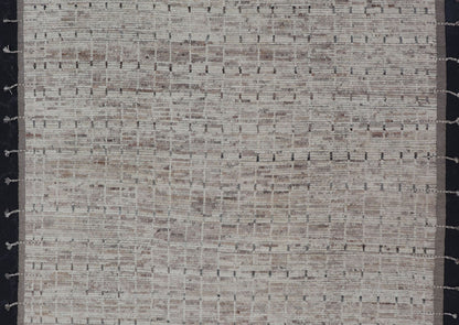 Modern Afghanistan Rug with All - Over Design in Muted Tones of Cream, Gray, Taupe Measures:9'7 x 12. Neutral tone rug with free - flowing tribal design in shades of taupe, cream, and grays. Modern Moroccan Rug with All - Over Design in Muted Tones... - Keivan Woven ArtsAFG - 36107 - 6258 - 16754Rug