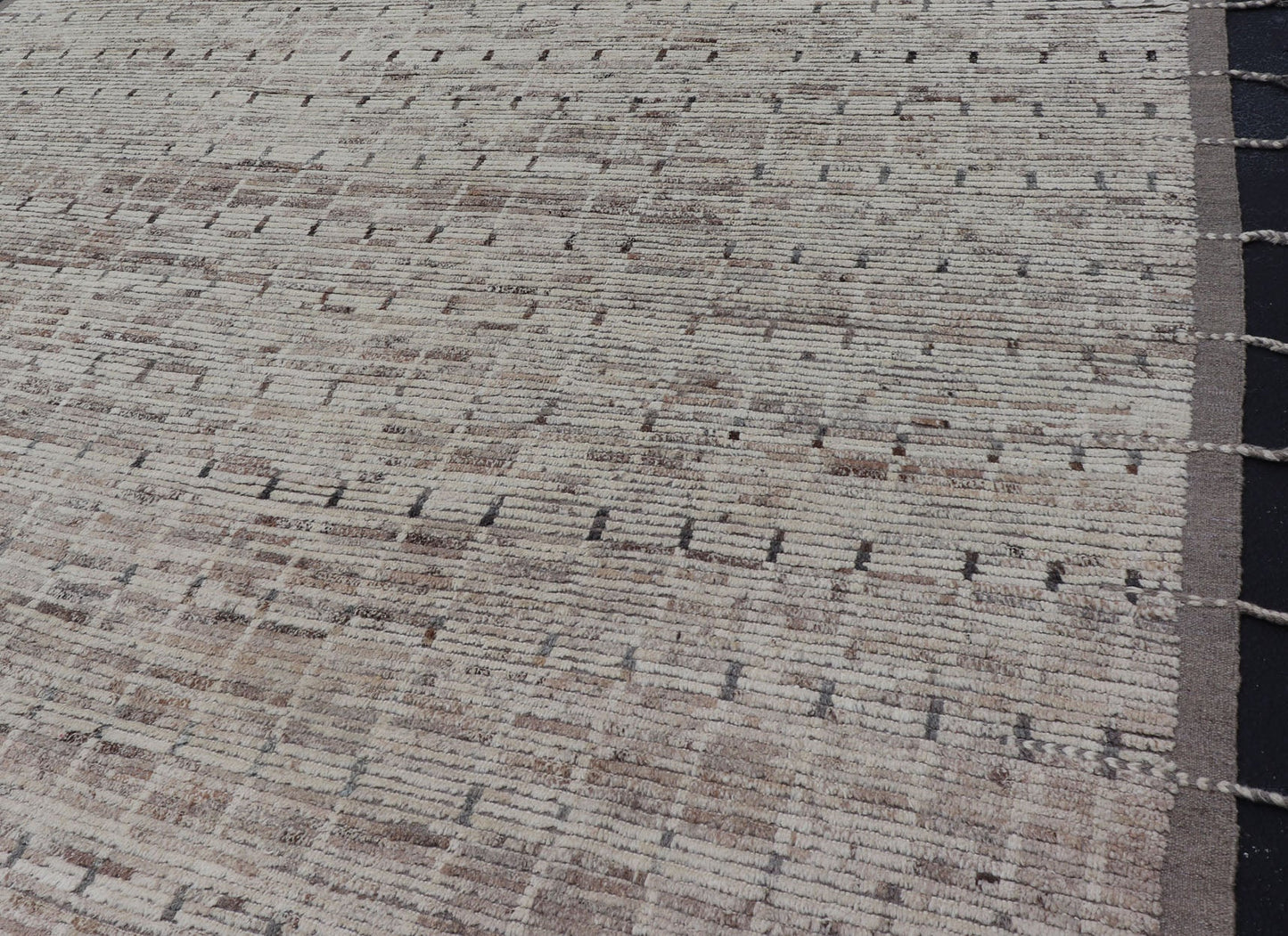 Modern Afghanistan Rug with All - Over Design in Muted Tones of Cream, Gray, Taupe Measures:9'7 x 12. Neutral tone rug with free - flowing tribal design in shades of taupe, cream, and grays. Modern Moroccan Rug with All - Over Design in Muted Tones... - Keivan Woven ArtsAFG - 36107 - 6258 - 16754Rug