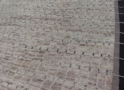 Modern Afghanistan Rug with All - Over Design in Muted Tones of Cream, Gray, Taupe Measures:9'7 x 12. Neutral tone rug with free - flowing tribal design in shades of taupe, cream, and grays. Modern Moroccan Rug with All - Over Design in Muted Tones... - Keivan Woven ArtsAFG - 36107 - 6258 - 16754Rug