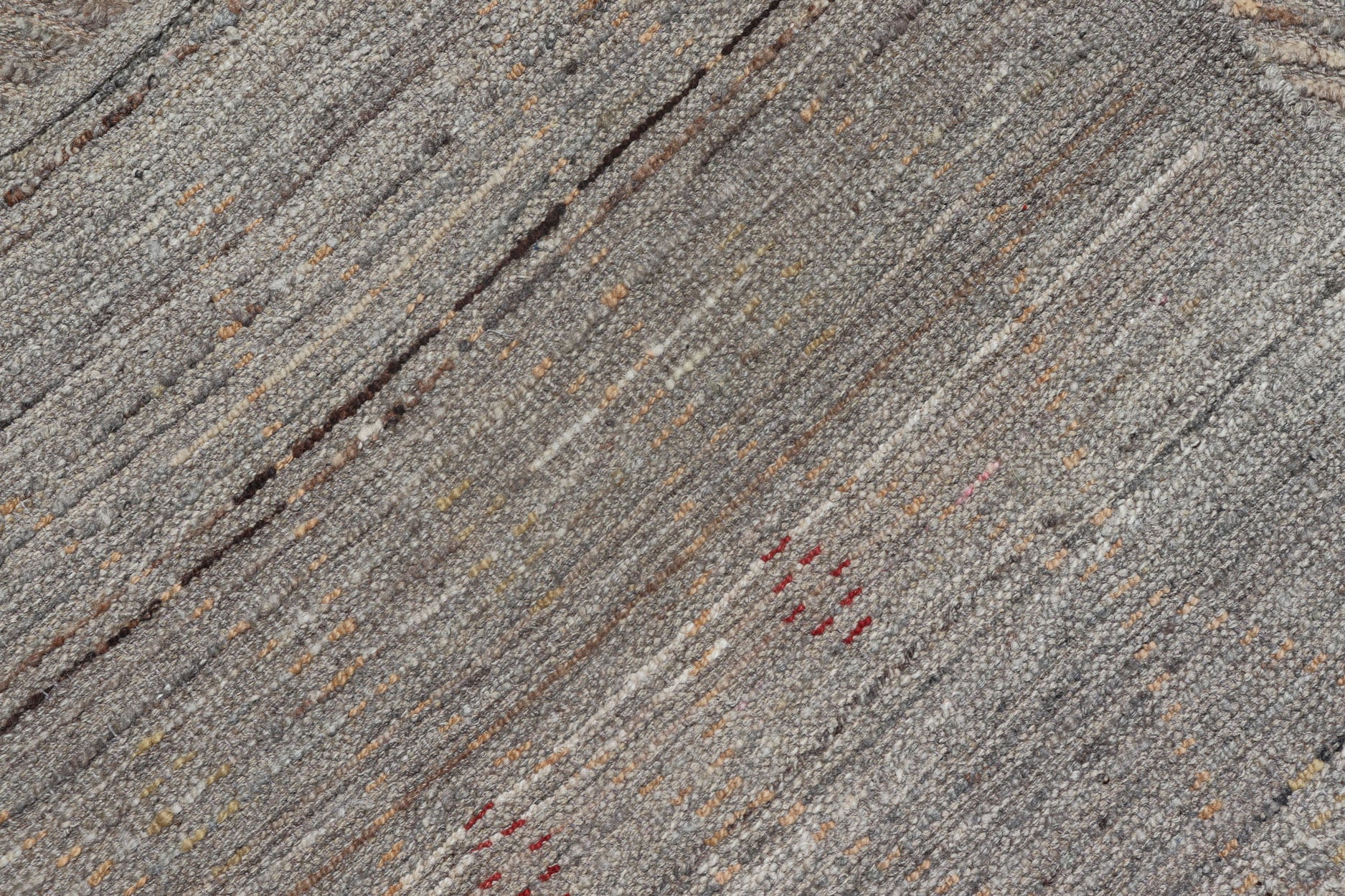 Modern Gallery Long Runner with Tribal Moroccan Design in Gray, Gold, and Red Gray background with gold and red highlights in tribal design and free - flowing Moroccan design, Keivan Woven Arts / rug AFG - 36109, country of origin / type: Afghanista... - Keivan Woven ArtsAFG - 36109 - 6259 - 16760Rug