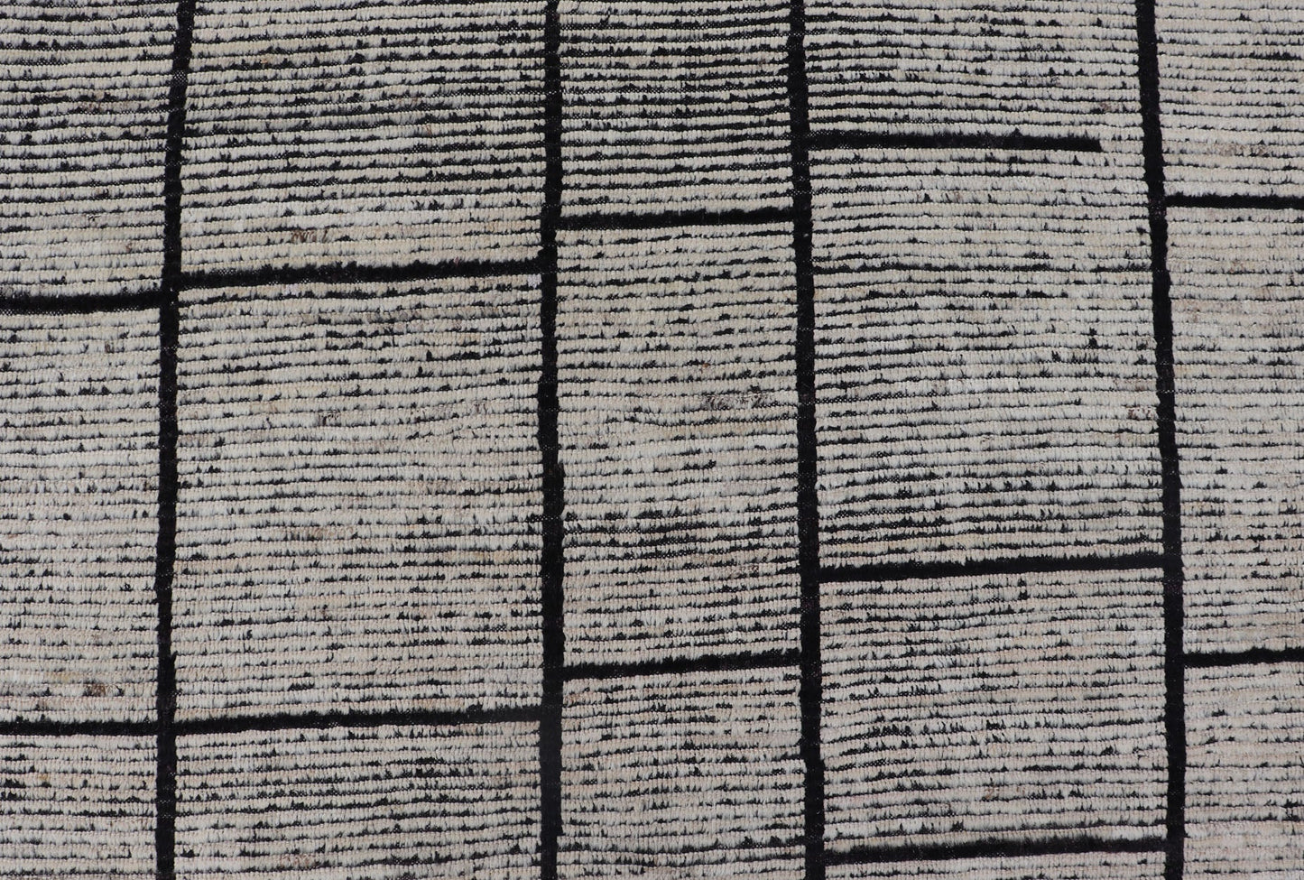 Casual Modern Wool Hand Knotted Black and White Large Scale Modern Rug Modern piled hand knotted rug with all - over modern design in black and white wool tones, rug Keivan Woven Arts / AFG - 36115, country of origin / type: Afghanistan / Piled, co... - Keivan Woven ArtsAFG - 36115 - 6221 - 16778Rug