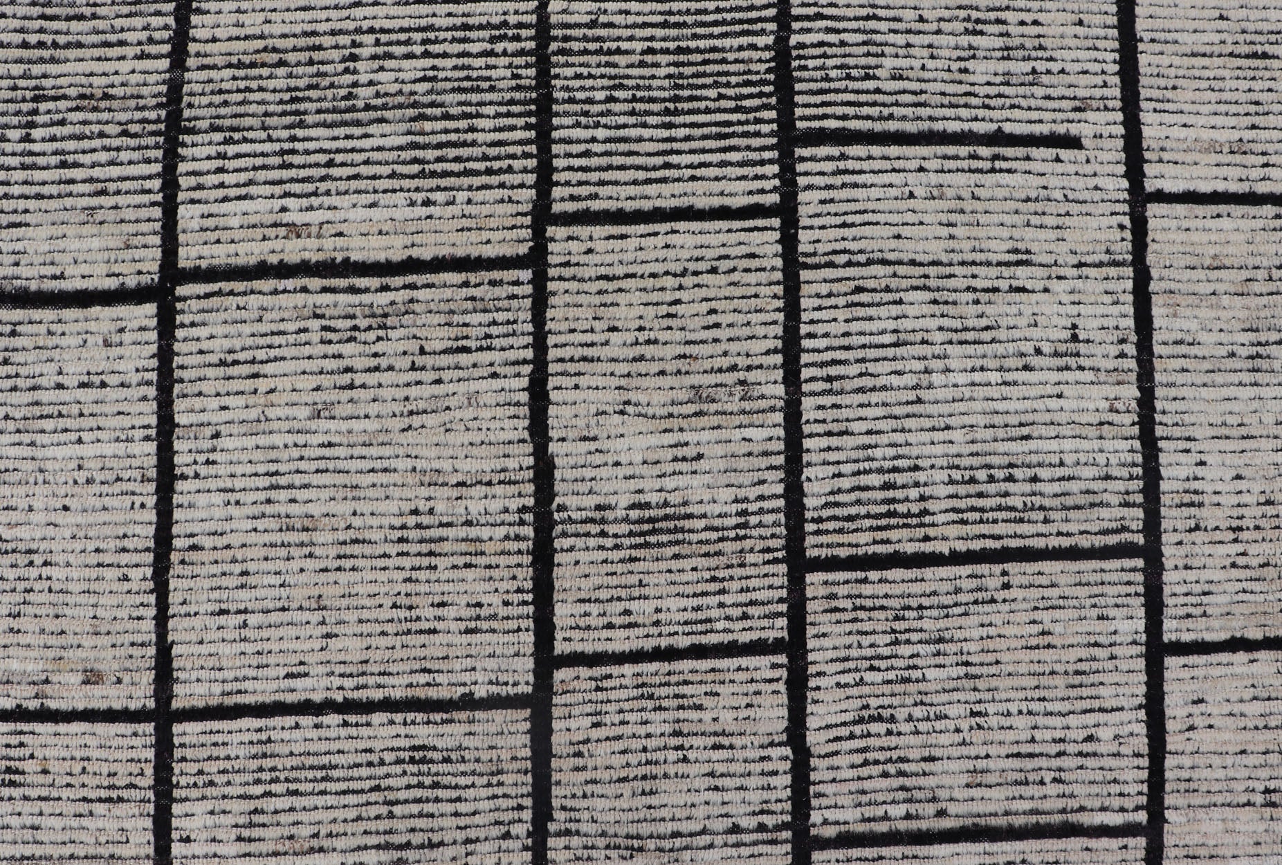 Casual Modern Wool Hand Knotted Black and White Large Scale Modern Rug Modern piled hand knotted rug with all - over modern design in black and white wool tones, rug Keivan Woven Arts / AFG - 36115, country of origin / type: Afghanistan / Piled, co... - Keivan Woven ArtsAFG - 36115 - 6221 - 16778Rug