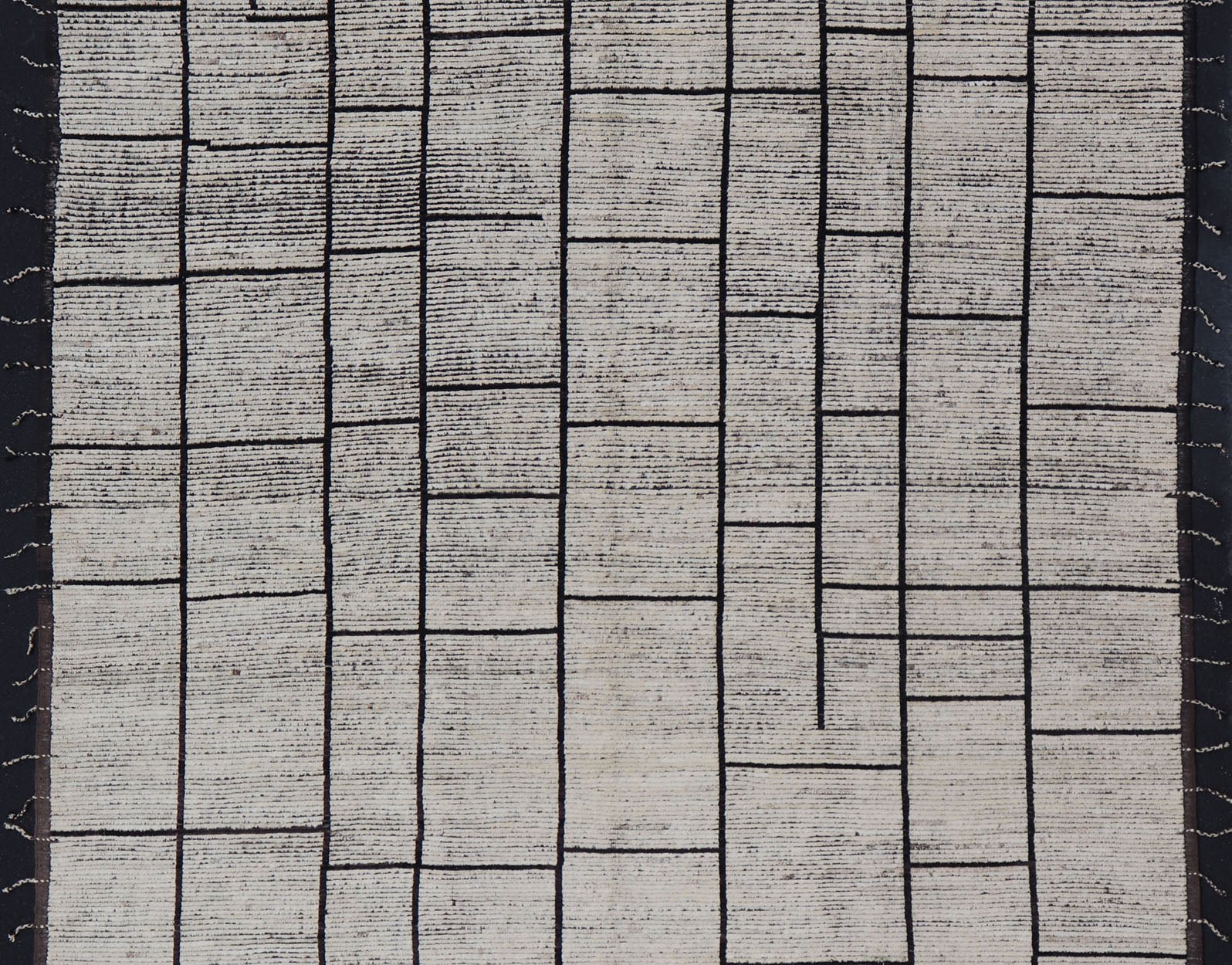 Casual Modern Wool Hand Knotted Black and White Large Scale Modern Rug Modern piled hand knotted rug with all - over modern design in black and white wool tones, rug Keivan Woven Arts / AFG - 36115, country of origin / type: Afghanistan / Piled, co... - Keivan Woven ArtsAFG - 36115 - 6221 - 16778Rug