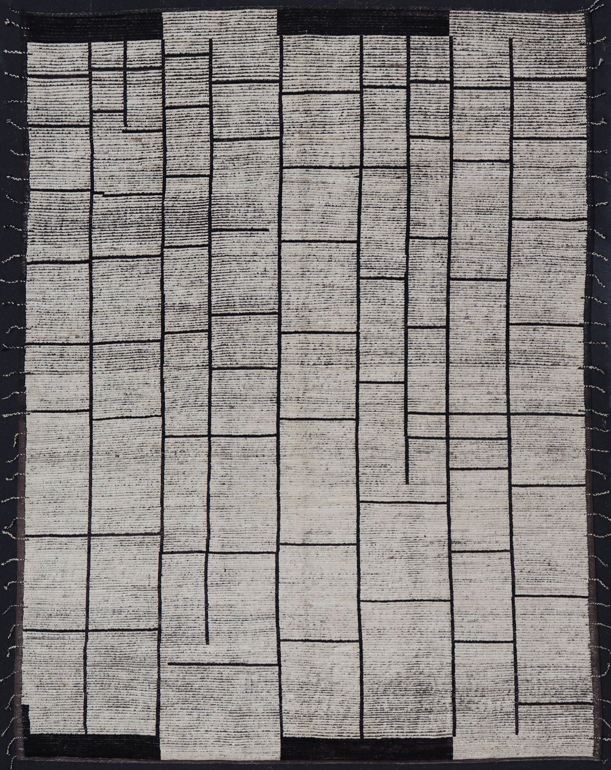 Casual Modern Wool Hand Knotted Black and White Large Scale Modern Rug Modern piled hand knotted rug with all - over modern design in black and white wool tones, rug Keivan Woven Arts / AFG - 36115, country of origin / type: Afghanistan / Piled, co... - Keivan Woven ArtsAFG - 36115 - 6221 - 16778Rug