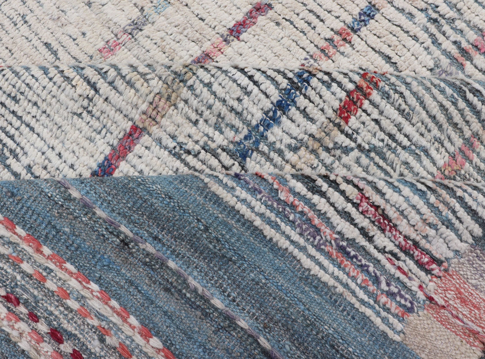 Neutral tone rug with Moroccan free - flowing tribal design with pops of color, Keivan Woven Arts / rug AFG - 36116, country of origin / type: Afghanistan / Modern Causal. The subdued design of this rug makes it perfect for modern and casual interio... - Keivan Woven ArtsAFG - 36116 - 6083 - 16784Rug