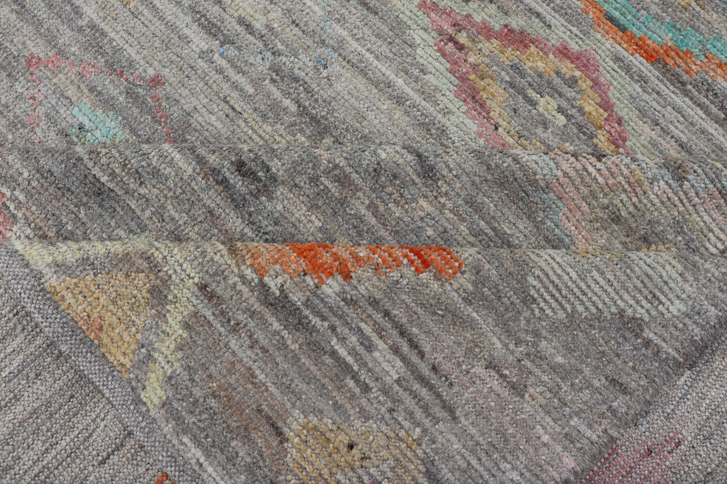Casual Modern Design Rug in Light Grey and Pops of Colors for Modern Interiors Casual modern design rug with faded pop of colors on a neutral and gray tone background, Keivan Woven Arts / rug AFG - 36117, country of origin / type: Afghanistan / Mo... - Keivan Woven ArtsAFG - 36117 - 5432 - 16790Rug