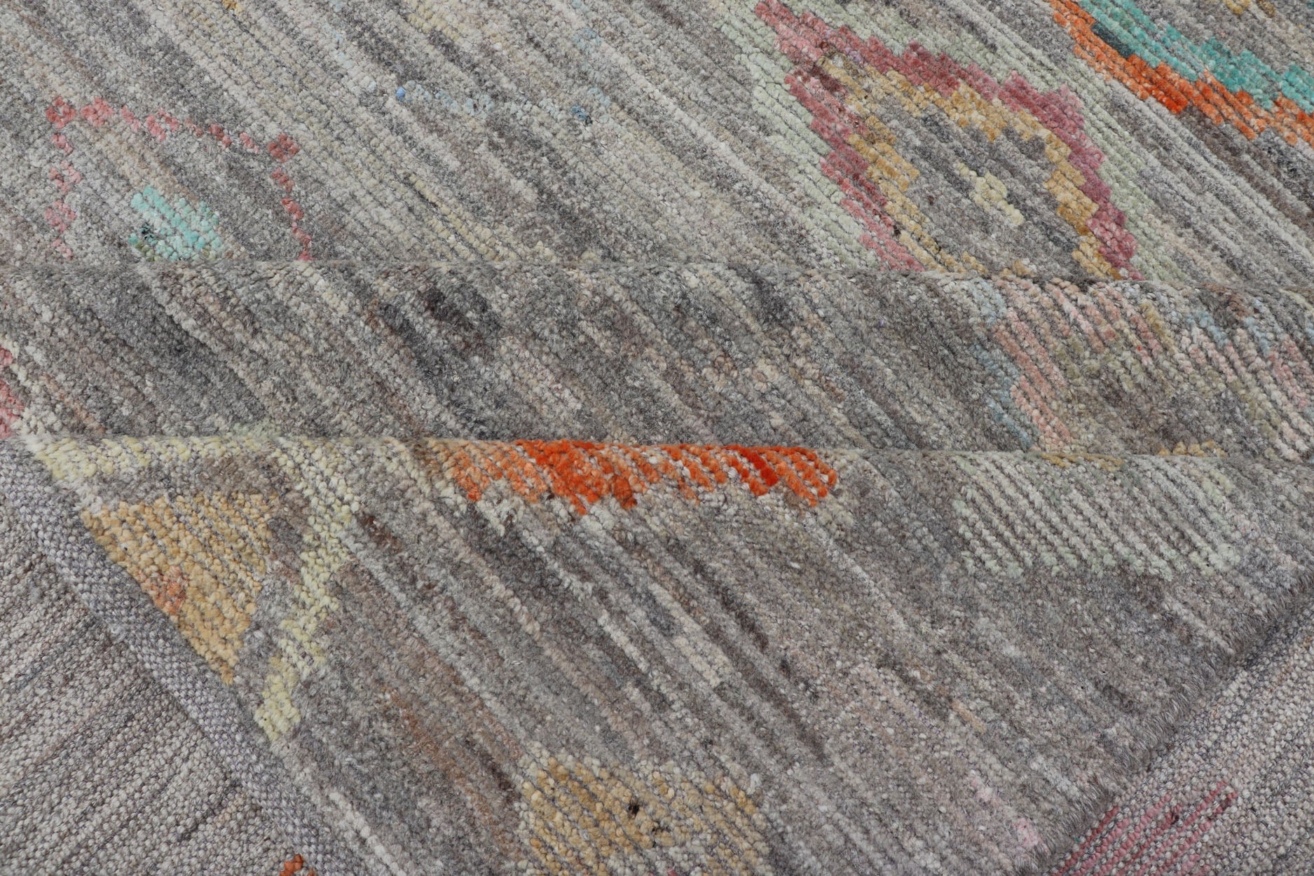 Casual Modern Design Rug in Light Grey and Pops of Colors for Modern Interiors Casual modern design rug with faded pop of colors on a neutral and gray tone background, Keivan Woven Arts / rug AFG - 36117, country of origin / type: Afghanistan / Mo... - Keivan Woven ArtsAFG - 36117 - 5432 - 16790Rug