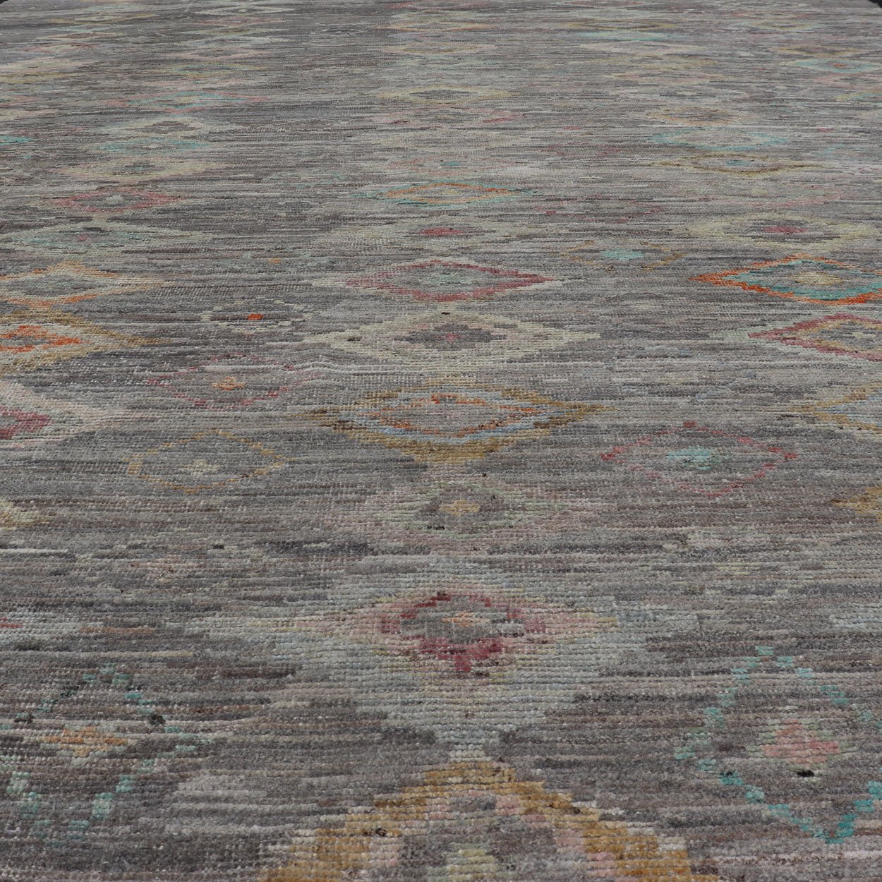 Casual Modern Design Rug in Light Grey and Pops of Colors for Modern Interiors Casual modern design rug with faded pop of colors on a neutral and gray tone background, Keivan Woven Arts / rug AFG - 36117, country of origin / type: Afghanistan / Mo... - Keivan Woven ArtsAFG - 36117 - 5432 - 16790Rug