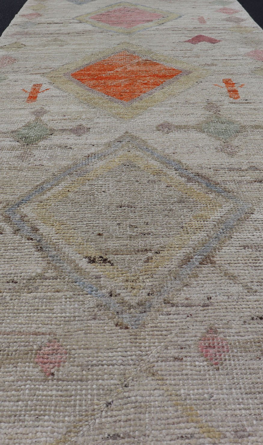 Modern Afghan Tribal Motif Design Runner in Cream and Vivid Colors Afghan Tribal designed runner in cream and vivid color palette and all - over flower design, rug AFG - 36124, Keivan Woven Arts/ country of origin / type: Afghanistan / Modern ... - Keivan Woven ArtsAFG - 36124 - 5931 - 16814Rug