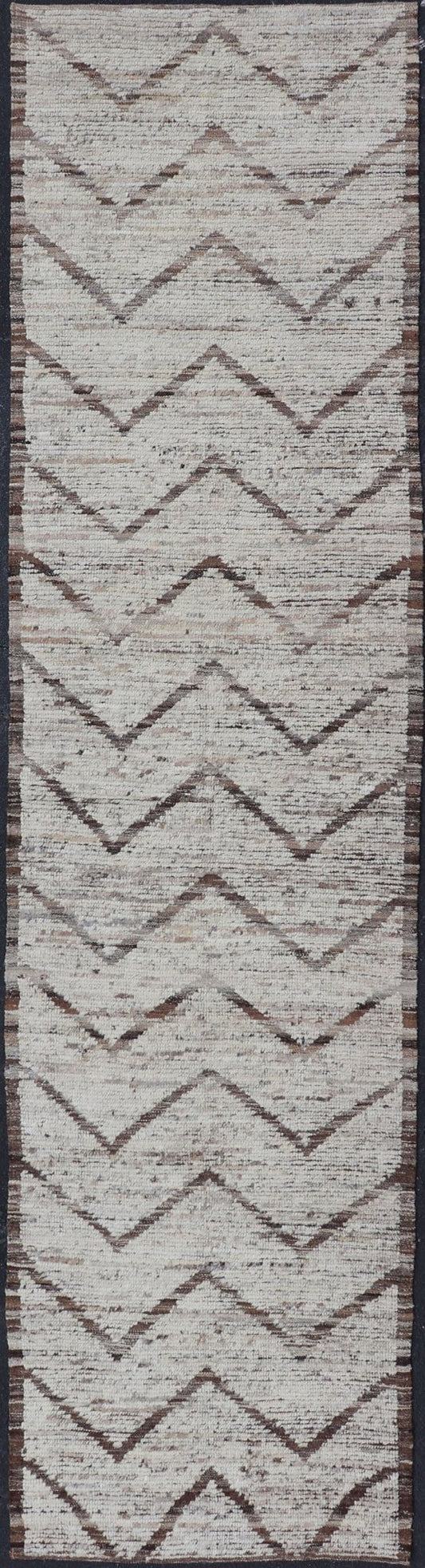 Modern Hand Knotted Runner in All - Over Design in Brown Color & Cream Background Cream and brown variegated tribal design modern runner, Keivan Woven Arts / rug AFG - 36127, country of origin / type: Afghanistan / Modern, condition: new. Thi... - Keivan Woven ArtsAFG - 36127 - 5881 - 16832Rug