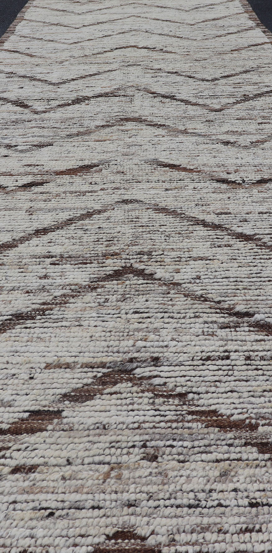 Modern Hand Knotted Runner in All - Over Design in Brown Color & Cream Background Cream and brown variegated tribal design modern runner, Keivan Woven Arts / rug AFG - 36127, country of origin / type: Afghanistan / Modern, condition: new. Thi... - Keivan Woven ArtsAFG - 36127 - 5881 - 16832Rug