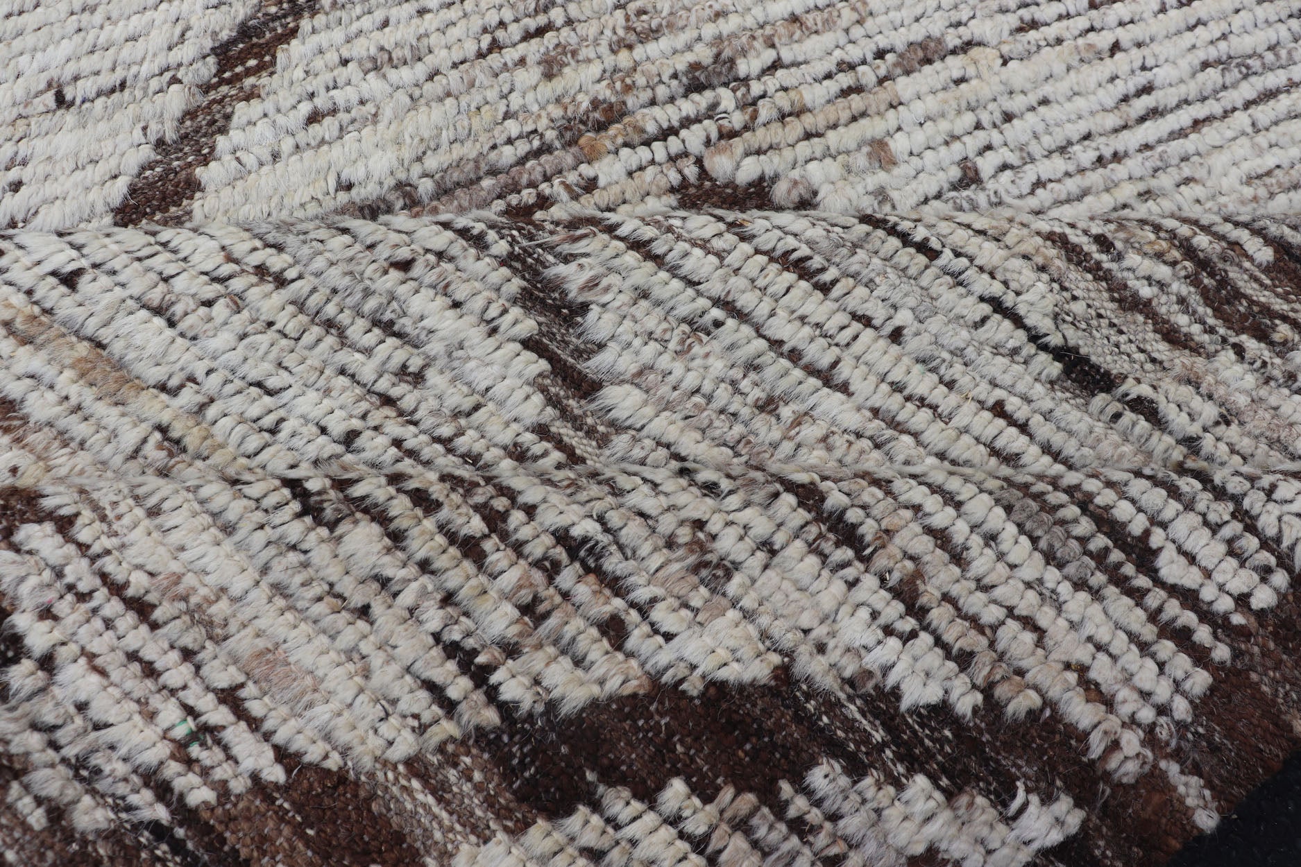 Modern Hand Knotted Runner in All - Over Design in Brown Color & Cream Background Cream and brown variegated tribal design modern runner, Keivan Woven Arts / rug AFG - 36127, country of origin / type: Afghanistan / Modern, condition: new. Thi... - Keivan Woven ArtsAFG - 36127 - 5881 - 16832Rug