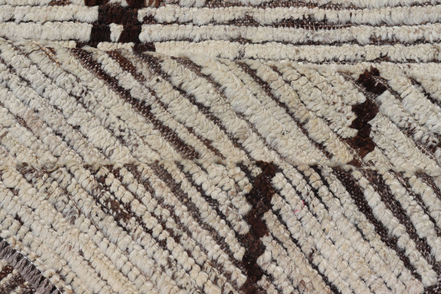 Modern Long Runner in Distressed Moroccan Design in Off White and Brown Diamonds Variegated white and off white background along with brown diamond shaped lines creates tribal design, modern design runner, Keivan Woven Arts/rug AFG - 36130, count... - Keivan Woven ArtsAFG - 36130 - 1621 - 16838Rug
