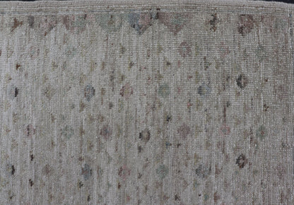 Modern Piled Rug with All - Over Design in Muted Colors and Cream Background Neutral tone rug with free - flowing modern design in shades of cream, brown, blue and neutral colors, Keivan Woven Arts/ rug AFG - 36149, country of origin / type: Afghanis... - Keivan Woven ArtsAFG - 36149 - 5966 - 16826Rug