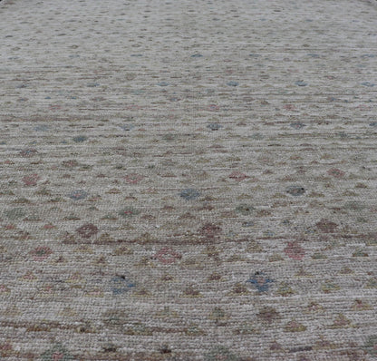 Modern Piled Rug with All - Over Design in Muted Colors and Cream Background Neutral tone rug with free - flowing modern design in shades of cream, brown, blue and neutral colors, Keivan Woven Arts/ rug AFG - 36149, country of origin / type: Afghanis... - Keivan Woven ArtsAFG - 36149 - 5966 - 16826Rug