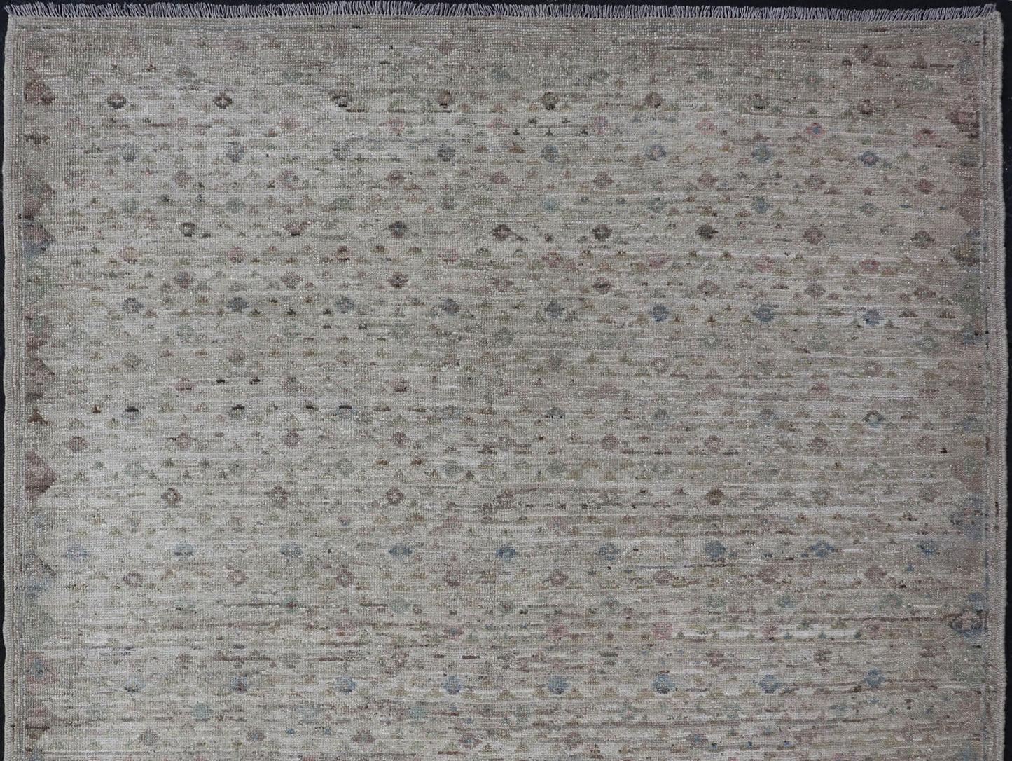 Modern Piled Rug with All - Over Design in Muted Colors and Cream Background Neutral tone rug with free - flowing modern design in shades of cream, brown, blue and neutral colors, Keivan Woven Arts/ rug AFG - 36149, country of origin / type: Afghanis... - Keivan Woven ArtsAFG - 36149 - 5966 - 16826Rug