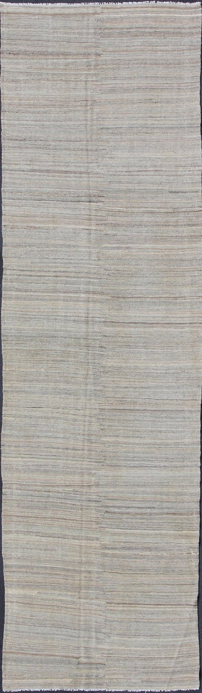 Keivan Woven Arts Modern Gallery Runner Kilim in Wool with Geometric Design. Keivan Woven Arts; rug AFG - 3853, country of origin / type: Afghanistan / Kilim, circa early - 21th century. Measures: 4'7 x 16'3 This flat - weave tribal kilim has been han... - Keivan Woven ArtsAFG - 3853 - 10402Rug