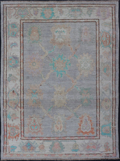 Measures: 4'2 x 6'0 Afghan Keivan Woven Art Oushak with Soft Floral Motifs on Light Cream Background. Keivan Woven Arts; rug AFG - 39441 Country of Origin: Afghanistan Type: Oushak Design: Floral. This grandiose Oushak features a showcasing i... - Keivan Woven ArtsAFG - 39441 - 18221Rug