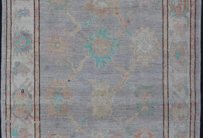 Measures: 4'2 x 6'0 Afghan Keivan Woven Art Oushak with Soft Floral Motifs on Light Cream Background. Keivan Woven Arts; rug AFG - 39441 Country of Origin: Afghanistan Type: Oushak Design: Floral. This grandiose Oushak features a showcasing i... - Keivan Woven ArtsAFG - 39441 - 18221Rug