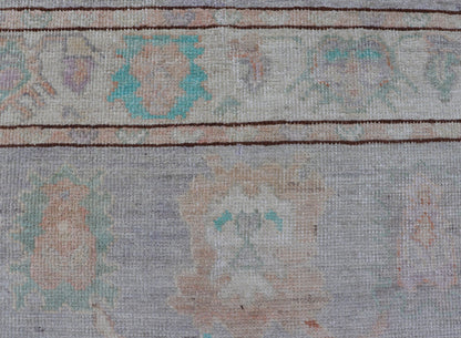 Measures: 4'2 x 6'0 Afghan Keivan Woven Art Oushak with Soft Floral Motifs on Light Cream Background. Keivan Woven Arts; rug AFG - 39441 Country of Origin: Afghanistan Type: Oushak Design: Floral. This grandiose Oushak features a showcasing i... - Keivan Woven ArtsAFG - 39441 - 18221Rug