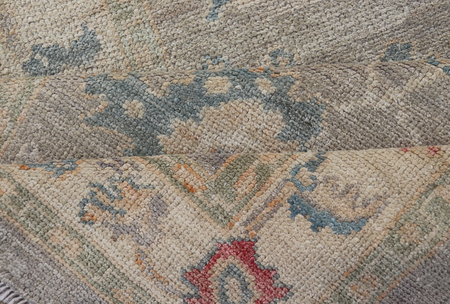 Measures: 2'11 x 9'2 Modern Oushak Floral Runner by Keivan Woven Arts in Multi Colors. Keivan Woven Arts/rug AFG - 39444, country of origin / type: Afghanistan / Oushak. This traditional Oushak rug features a neutral color background of taupe... - Keivan Woven ArtsAFG - 39444 - 18365Rug