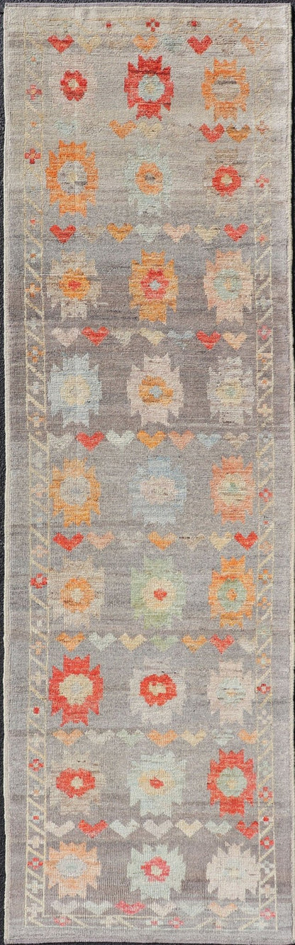 Measures: 2'9 x 9'8 Modern Runner by Keivan Woven Arts Sub - Geometric Diamond Design in Multicolor. Keivan Woven Arts; rug AFG - 39454, country of origin / type: Afghanistan / Modern Casual, circa Early - 21th Century. This modern casual tribal r... - Keivan Woven ArtsAFG - 39454 - 18245Rug