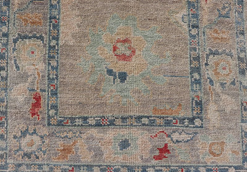 Measures: 3'0 x 9'6 Modern Floral Oushak Runner in Multi Colors by Keivan Woven Arts. Keivan Woven Arts/rug AFG - 39458, country of origin / type: Afghanistan / Oushak. This traditional Oushak rug features a neutral color background of taupe ... - Keivan Woven ArtsAFG - 39458 - 18251Rug