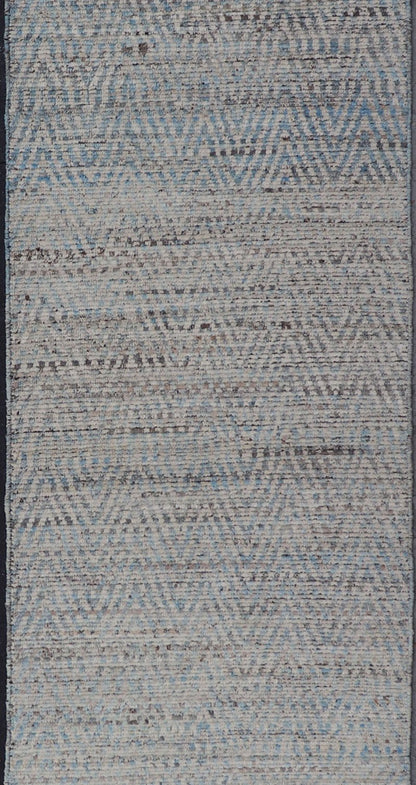 Measures: 3'8 x 16'0 Tribal Runner with Sub - Geometric Modern Design by Keivan Woven Arts. Keivan Woven Arts rug AFG - 39461, country of origin / type: Afghanistan / Modern Casual, circa Early - 21th Century. This modern casual tribal runner has... - Keivan Woven ArtsAFG - 39461 - 18383Rug